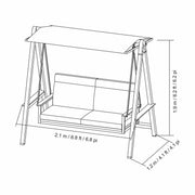 SunVilla Pine Knoll 2 Seat Garden Patio Swing Chair Canopy Aluminium Beige