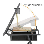 Art Craft Desk Drafting Table with 2 Drawers and Stool Height/ Tiltable Tabletop