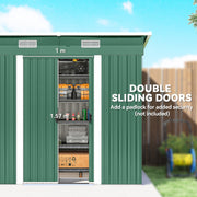 7 x 4ft Outdoor Garden Storage Shed for Garden Green Refurbished