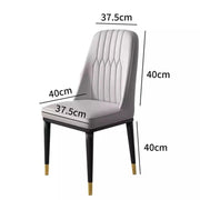 Set of 2 Dining Chairs PU Leather Padded Seat Metal Legs Home Kitchen Office