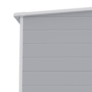 6X6ft Outdoor Storage Shed Plastic Garden House w/ Window Floor & Lockable Door