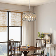 Crystal Chandelier w/Adjustable Height, 4-Light Ceiling Light Refurbished