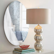 50x70cm Self Adhesive Wall Mounted Bathroom Mirror Plain Frameless Oval Mirrors