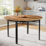 Round Dining Table for 4-6 People, 120cm Circle Kitchen Furniture Dinner Table