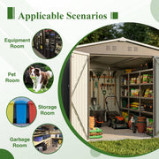 Garden Shed 10X12FT Metal Apex Roof Free Foundation Storage House Grey