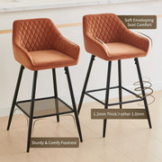 1/2/4X Breakfast Bar Stools Velvet Padded Bar Chairs Seat Kitchen Pub Stool UK