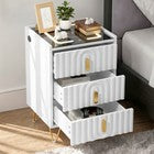 Modern LED Bedside Table with Drawers Bedside Cabinet with Wireless Pfaybjikxate