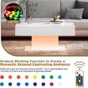 High Gloss LED Coffee Table Cocktail Center Table Modern Living Room Rectangle