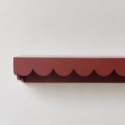 Oxblood Dark Red Scalloped Wall Storage Shelf - 61cm wall storage shelving decor