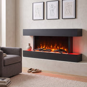 2kw Wall Mounted Electric Fireplace Fire Suite with 12 Colours LED Flame Effect