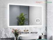 Illuminated Bathroom Mirror With LED light Bluetooth Shaver Socket Demister
