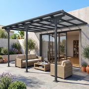 Outdoor Patio Gazebo Pergola, Aluminum Post, 4.35 x 3 m PC Roof