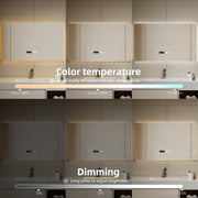Large Rectangular LED Bathroom Mirror with illumination, Anti-Fog, Wall Mount