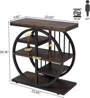 End Table for Living Room, 5-Tier Industrial Narrow Side Table with Metal Frame