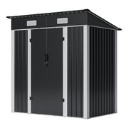 Garden Shed 6X4FT Metal Pent Roof Outdoor Storage Tool House with Lockable Door