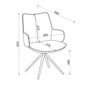 Bentley Designs Rowan Green Fabric Swivel Dining Chair 360 Self Return