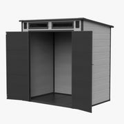 Plastic Garden Shed 6 x 4 Outdoor Tools Storage House with Floor, Double Window