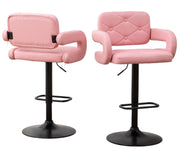 2 LARGE BAR STOOLS PLUSH SEAT GAS LIFT SWIVEL BREAKFAST KITCHEN BAR LARGE SEAT