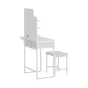 Dressing Table With Drawer LED Mirror Stool Set Makeup Desk Vanity Table Bedroom