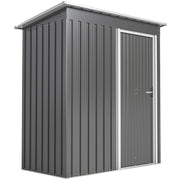 5 x 3ft Garden Storage Shed Sliding Door Sloped Roof Tool, Grey
