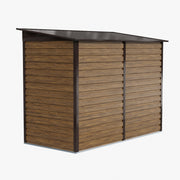 8 x 4FT Metal Garden Storage Shed with 2 Door Wood Grain Effect Bike Tool House