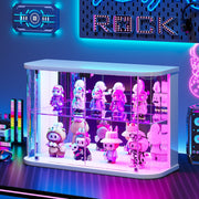 Small Rounded Display Case with Glass Doors & RGB Lights for Action Figures