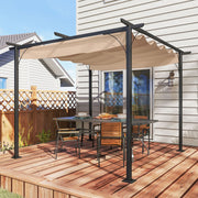 3x3m Outdoor Pergola Metal Gazebo Porch Awning Retractable Canopy