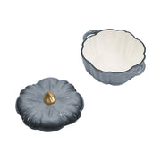 Pumpkin Shaped Enameled Cast Iron Casserole Pot with Lid Halloween Dutch Oven