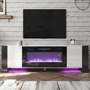 Electric Fireplace With TV Stand Unit Cabinet Fire 36in Heater Flame Living Room