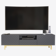 TV Unit TV Stand Sideboard Cabinet Cupboard White Gold Carved Doors Storage 180