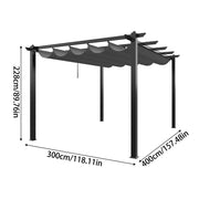 4X3M Heavy Duty Metal Pergola with Retractable Roof Outdoor Garden Gazebo Canopy