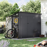 Garden Shed 8x4ft Outdoor Storage Waterproof Bike Tool Shed Triple Lock Plastic