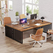180cm Computer Desk 2 Person Workstation Home Office Study Desk Brown Extra Long