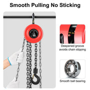 2 Ton 2000Kg Chain Block & Tackle Engine Lifting Hoist Pulley 3M Cable