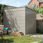 Garden Shed Metal Pent Roof 4.6x9FT Outdoor House Tool Storage w/ Lockable Door