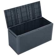 340L Grey Garden Storage Utility Cushion Box Shed Plastic Storage Container Box
