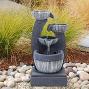 Cascading LED Water Feature Electric Pump Fountain Outdoor Garden Statues Decor