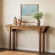 63 Inch Solid Wood Console Table Farmhouse Narrow Sofa Table for Entryway,Foyer