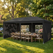 6m x 3m Garden Gazebo Marquee Canopy Party Tent Canopy Patio Dark Grey
