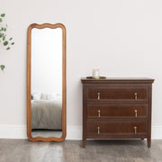Natural Wood Wavy Edge Full Length Wall & Leaner Mirror - 47cm x 142cm