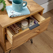 Industrial Wooden Bedside Cabinet End Side Tables Nightstand Storage 2 Drawer