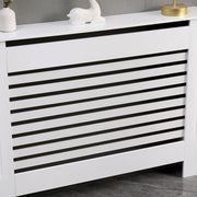 Kensington Radiator Cover Modern Traditional Horizontal Slat Cabinet MDF White