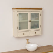 Taupe & Wooden Wall Cabinet with Drawers - Claudia Range