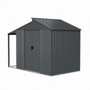 Large 10x6ft Shed Metal Garden Tools Bike Storage Shed Outdoor House W/Open Shed