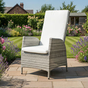 Oseasons Pack of 6 Lisbon Rattan Reclining Outdoor Dining Chair in Mixed Grey