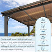 3 x 3m Wall Mounted Pergola Outdoor Aluminium Gazebo Patio Lean to Awning Deck