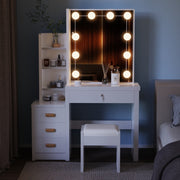 Dressing Table With Drawers Mirror Stool Set Makeup Desk Vanity Table Bedroom