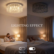Crystal Ceiling Light with 160 Crystal Pendants, Silver Tone