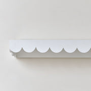 White Scalloped Wall Storage Shelf - 61cm shelving wall mounted decor wave
