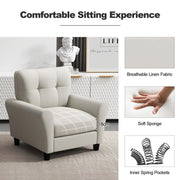 Tufted Upholstered Living Room Chair Reading Armchair-Beige